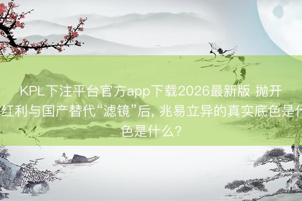 KPL下注平台官方app下载2026最新版 抛开行业红利与国产替代“滤镜”后， 兆易立异的真实底色是什么?