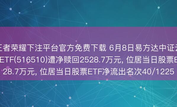 王者荣耀下注平台官方免费下载 6月8日易方达中证云打算与大数据主题ETF(516510)遭净赎回2528.7万元， 位居当日股票ETF净流出名次40/1225