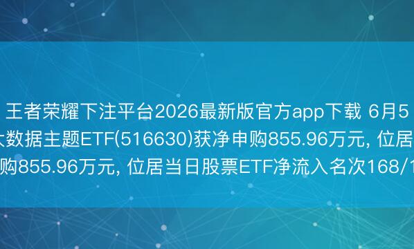 王者荣耀下注平台2026最新版官方app下载 6月5日中原中证云推测与大数据主题ETF(516630)获净申购855.96万元， 位居当日股票ETF净流入名次168/1225