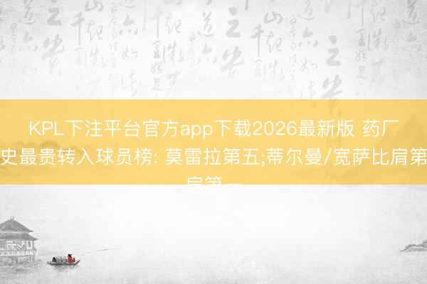 KPL下注平台官方app下载2026最新版 药厂队史最贵转入球员榜: 莫雷拉第五;蒂尔曼/宽萨比肩第一